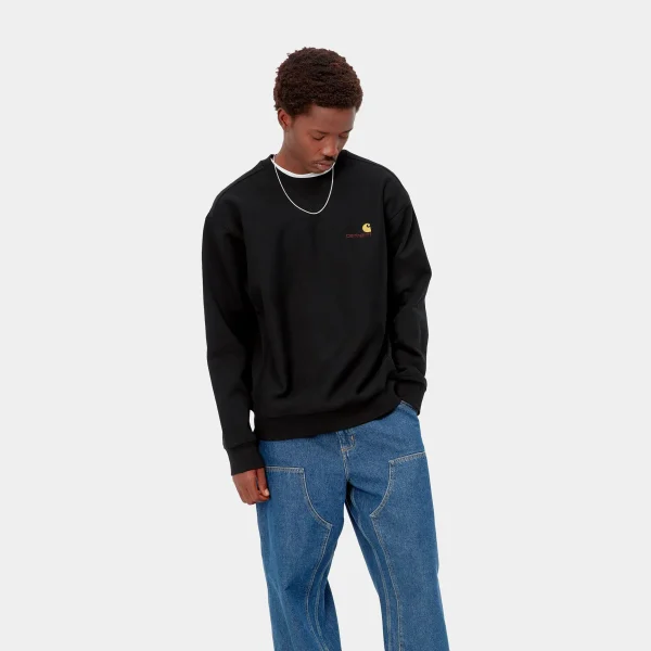 Carhartt WIP Sweats>American Script Sweatshirt Black