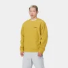 Carhartt WIP Sweats>American Script Sweatshirt Golden Olive