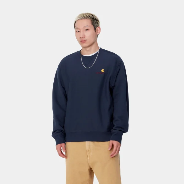 Carhartt WIP Sweats>American Script Sweatshirt Air Force Blue