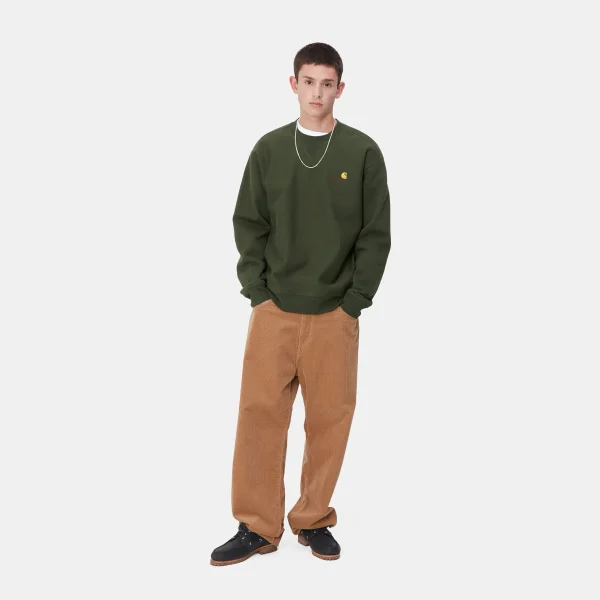 Carhartt WIP Sweats>American Script Sweatshirt Tarragon