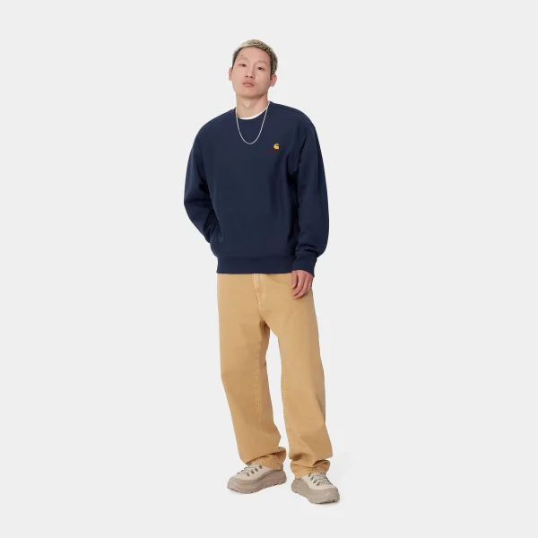 Carhartt WIP Sweats>American Script Sweatshirt Air Force Blue