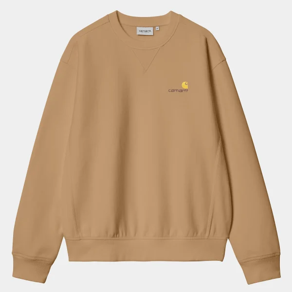 Carhartt WIP Sweats>American Script Sweatshirt Peanut