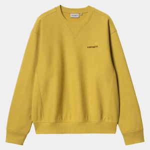 Carhartt WIP Sweats>American Script Sweatshirt Golden Olive