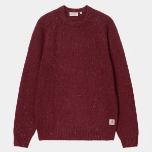 Carhartt WIP Strick>Anglistic Sweater Speckled Malbec