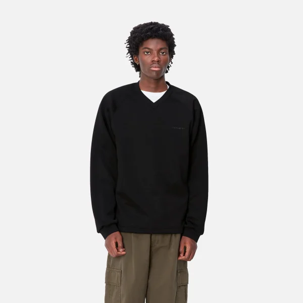 Carhartt WIP Sweats>Bolan V-Neck Sweat Black / Graphite