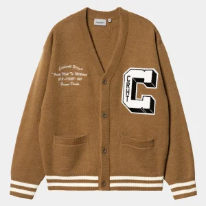 Carhartt WIP Strick>Brown Ducks Cardigan Hamilton Brown / Wax