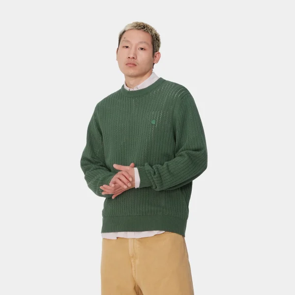 Carhartt WIP Strick>Calen Sweater Duck Green