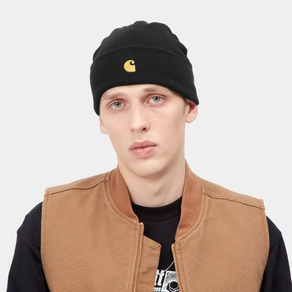 Carhartt WIP Accessoires | Accessoires>Chase Beanie Black / Gold