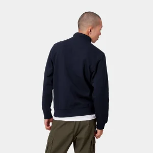 Carhartt WIP Sweats>Chase Neck Zip Sweatshirt Dark Navy / Gold