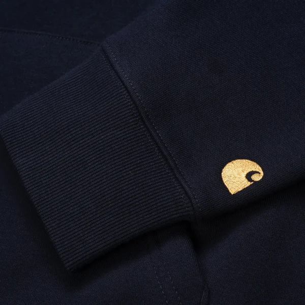 Carhartt WIP Sweats>Chase Neck Zip Sweatshirt Dark Navy / Gold