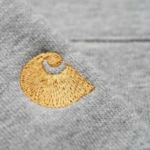 Carhartt WIP Sweats>Chase Neck Zip Sweatshirt Grey Heather / Gold