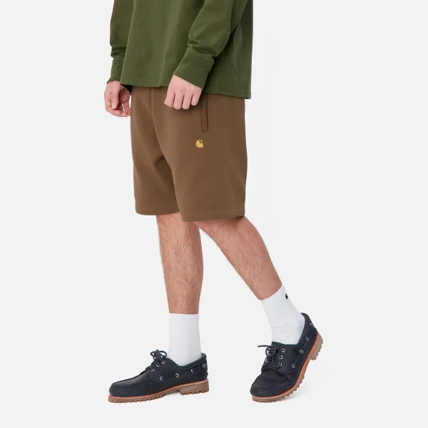 Carhartt WIP Sweats | Shorts & Badehosen>Chase Sweat Short Chocolate / Gold