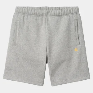 Carhartt WIP Sweats | Shorts & Badehosen>Chase Sweat Short Grey Heather / Gold