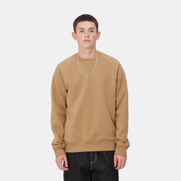 Carhartt WIP Sweats>Chase Sweatshirt Peanut / Gold