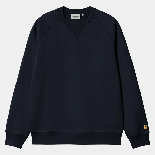 Carhartt WIP Sweats>Chase Sweatshirt Dark Navy / Gold