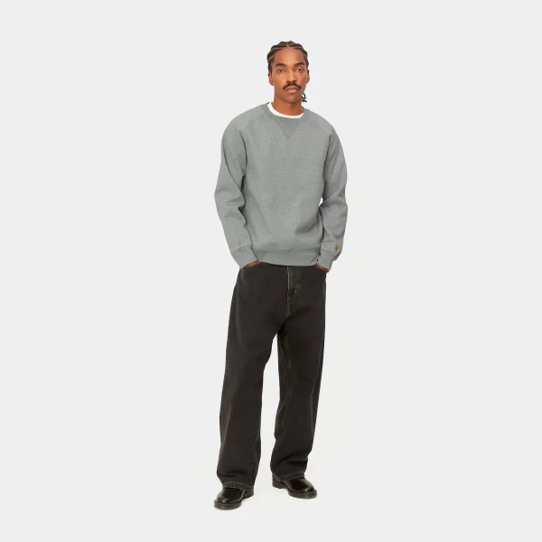 Carhartt WIP Sweats>Chase Sweatshirt Grey Heather / Gold