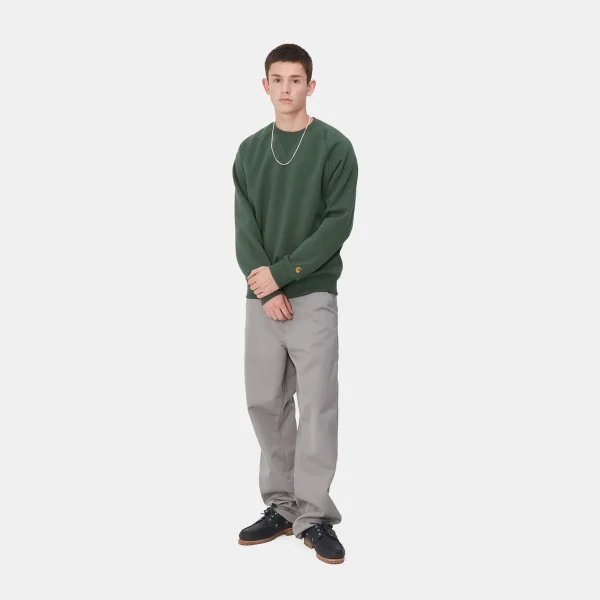 Carhartt WIP Sweats>Chase Sweatshirt Sycamore Tree / Gold