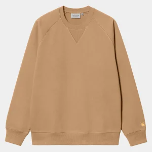 Carhartt WIP Sweats>Chase Sweatshirt Peanut / Gold