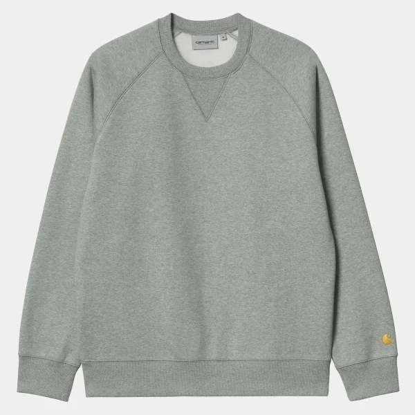 Carhartt WIP Sweats>Chase Sweatshirt Grey Heather / Gold