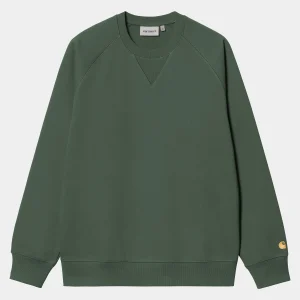 Carhartt WIP Sweats>Chase Sweatshirt Sycamore Tree / Gold