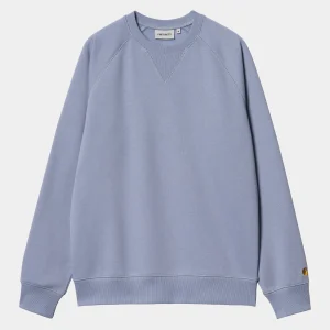 Carhartt WIP Sweats>Chase Sweatshirt Charm Blue / Gold