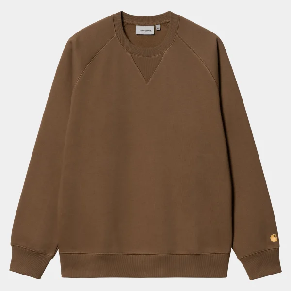 Carhartt WIP Sweats>Chase Sweatshirt Chocolate / Gold