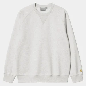 Carhartt WIP Sweats>Chase Sweatshirt Ash Heather / Gold