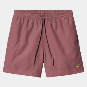 Carhartt WIP Shorts & Badehosen>Chase Swim Trunk Dusty Fuchsia / Gold