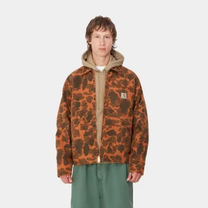 Carhartt WIP Jacken & Mäntel>Duck Detroit Jacket Camo Duck, Green / Turmeric