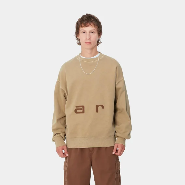 Carhartt WIP Sweats>Felt Script Sweat Peanut / Tobacco