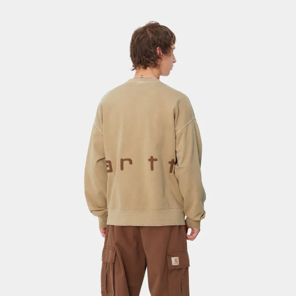 Carhartt WIP Sweats>Felt Script Sweat Peanut / Tobacco