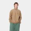 Carhartt WIP Sweats>Half Zip American Script Sweatshirt Peanut