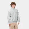 Carhartt WIP Sweats>Half Zip American Script Sweatshirt Ash Heather