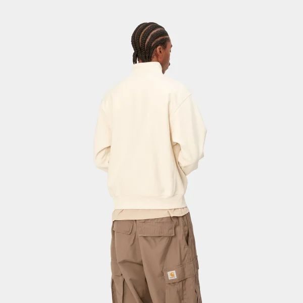 Carhartt WIP Sweats>Half Zip American Script Sweatshirt Natural