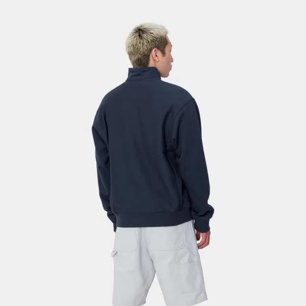 Carhartt WIP Sweats>Half Zip American Script Sweatshirt Air Force Blue