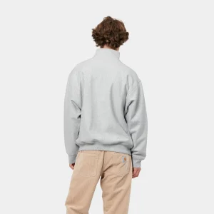 Carhartt WIP Sweats>Half Zip American Script Sweatshirt Ash Heather