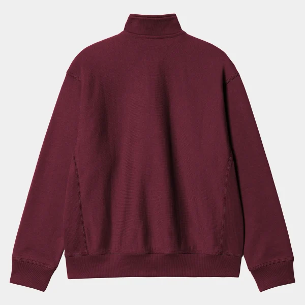 Carhartt WIP Sweats>Half Zip American Script Sweatshirt Malbec