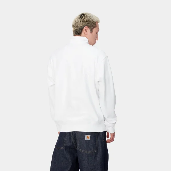 Carhartt WIP Sweats>Half Zip American Script Sweatshirt White