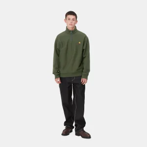 Carhartt WIP Sweats>Half Zip American Script Sweatshirt Tarragon