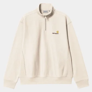 Carhartt WIP Sweats>Half Zip American Script Sweatshirt Moonbeam