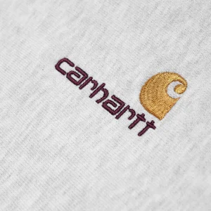 Carhartt WIP Sweats>Half Zip American Script Sweatshirt Ash Heather