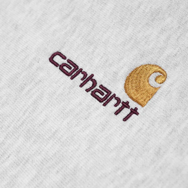 Carhartt WIP Sweats>Half Zip American Script Sweatshirt Ash Heather