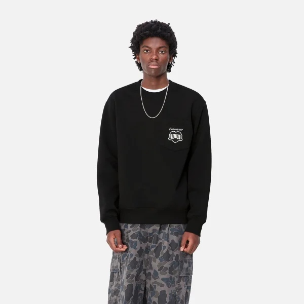 Carhartt WIP Sweats>Heart Train Pocket Sweat Black