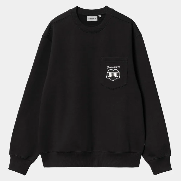 Carhartt WIP Sweats>Heart Train Pocket Sweat Black