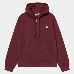 Carhartt WIP Sweats>Hooded American Script Jacket Malbec