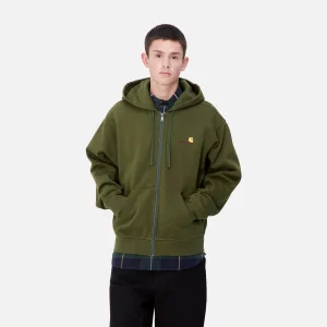 Carhartt WIP Sweats>Hooded American Script Jacket Tarragon