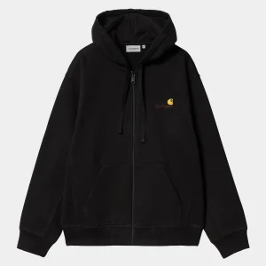 Carhartt WIP Sweats>Hooded American Script Jacket Black