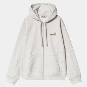 Carhartt WIP Sweats>Hooded American Script Jacket Ash Heather