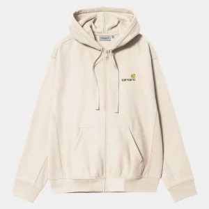 Carhartt WIP Sweats>Hooded American Script Jacket Moonbeam