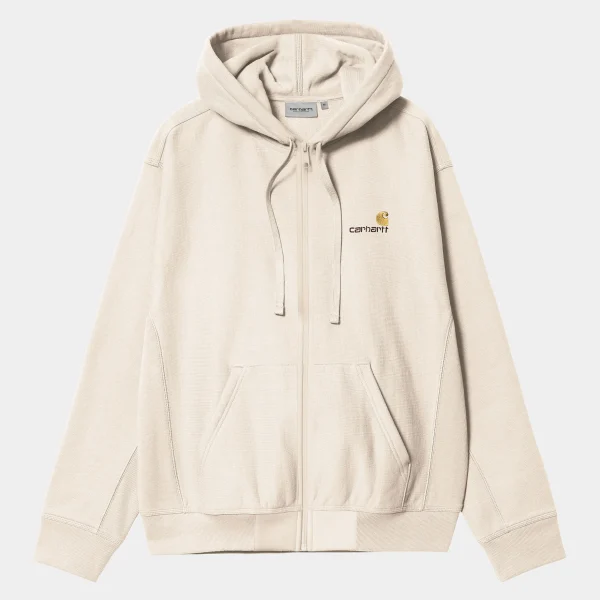 Carhartt WIP Sweats>Hooded American Script Jacket Moonbeam